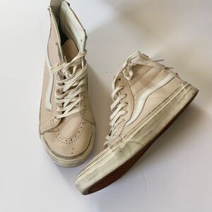 Vans Light Rose Leather High Top Sneakers